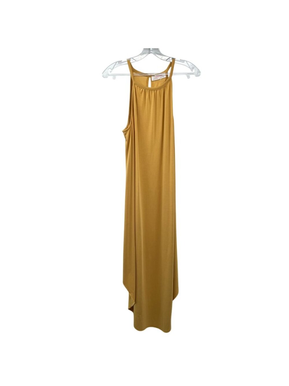 Double Zero Halter Maxi Dress Yellow Round Hem Womens Size Small